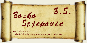 Boško Stjepović vizit kartica